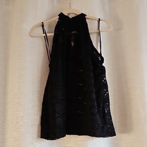 Sparkz Chic Black Lace Halter Top